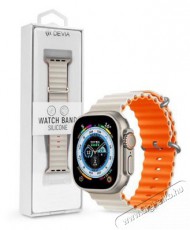 Devia ST381621 Apple Watch 38/40/41mm fehér/narancs szilikon sport szíj Mobil / Kommunikáció / Smart - Okos eszköz - Egyéb okos eszköz - 478138