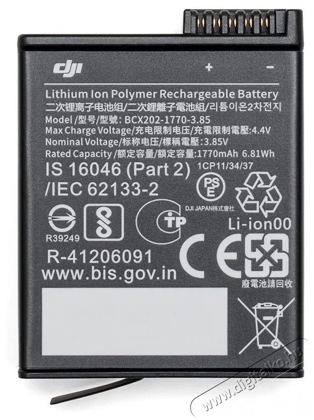 DJI Osmo Action Extreme Battery F&eacute;nyk&eacute;pezőg&eacute;p / kamera - Sport kamera tartoz&eacute;kok - Akkumul&aacute;tor / t&ouml;ltő - 519962