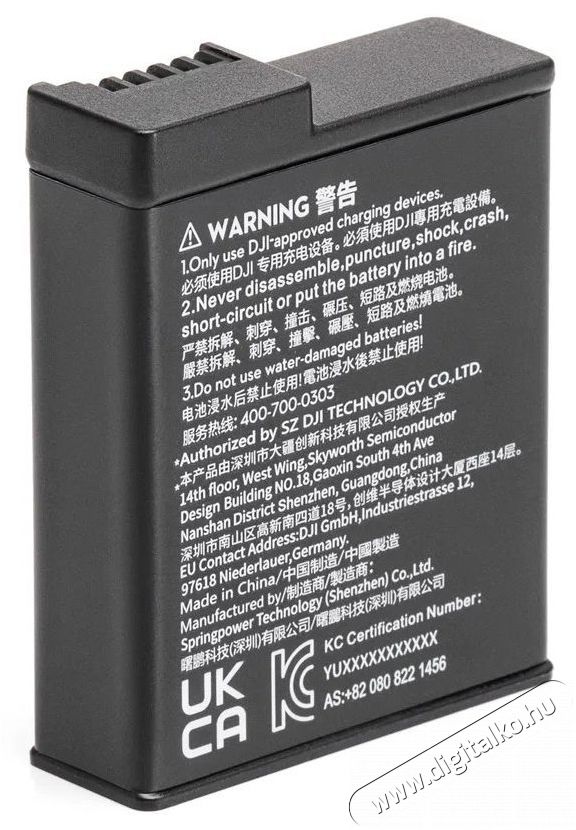 DJI Osmo Action Extreme Battery F&eacute;nyk&eacute;pezőg&eacute;p / kamera - Sport kamera tartoz&eacute;kok - Akkumul&aacute;tor / t&ouml;ltő - 519962