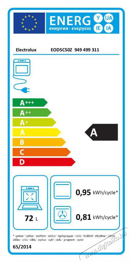 Electrolux EOD5C50Z be&eacute;p&iacute;thető s&uuml;tő Konyhai term&eacute;kek - S&uuml;tő-főzőlap, tűzhely (be&eacute;p&iacute;thető) - S&uuml;tő (be&eacute;p&iacute;thető) - 372043