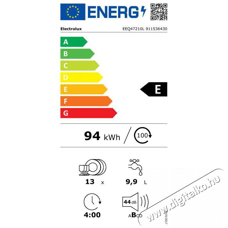 Electrolux EEQ47210L be&eacute;p&iacute;thető mosogat&oacute;g&eacute;p Konyhai term&eacute;kek - Mosogat&oacute;g&eacute;p - Norm&aacute;l (60cm) be&eacute;p&iacute;thető mosogat&oacute;g&eacute;p - 365320