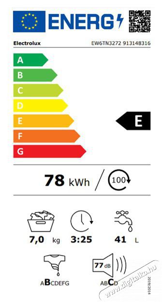 Electrolux EW6TN3272 fel&uuml;lt&ouml;ltős mos&oacute;g&eacute;p H&aacute;ztart&aacute;s / Otthon / K&uuml;lt&eacute;r - Mos&oacute;g&eacute;p / sz&aacute;r&iacute;t&oacute;g&eacute;p - Fel&uuml;lt&ouml;ltős mos&oacute;g&eacute;p - 373719