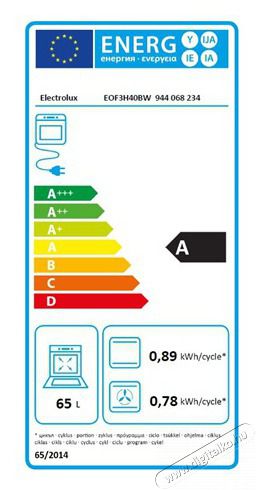 Electrolux EOF3H40BW Be&eacute;p&iacute;thető s&uuml;tő Konyhai term&eacute;kek - S&uuml;tő-főzőlap, tűzhely (be&eacute;p&iacute;thető) - S&uuml;tő (be&eacute;p&iacute;thető) - 383519