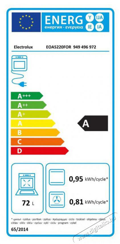 Electrolux 600 SurroundCook EOA5220FOR Konyhai term&eacute;kek - S&uuml;tő-főzőlap, tűzhely (be&eacute;p&iacute;thető) - S&uuml;tő (be&eacute;p&iacute;thető) - 504381