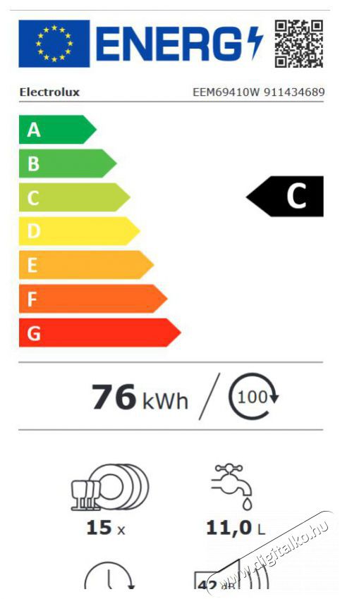 Electrolux EEM69410W Be&eacute;p&iacute;thető mosogat&oacute;g&eacute;p Konyhai term&eacute;kek - Mosogat&oacute;g&eacute;p - Norm&aacute;l (60cm) be&eacute;p&iacute;thető mosogat&oacute;g&eacute;p - 372030