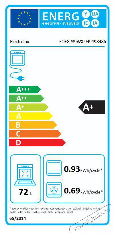Electrolux EOE8P39WX Be&eacute;p&iacute;thető s&uuml;tő Konyhai term&eacute;kek - S&uuml;tő-főzőlap, tűzhely (be&eacute;p&iacute;thető) - S&uuml;tő (be&eacute;p&iacute;thető) - 372052