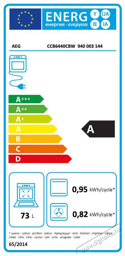 Electrolux CCB6440CBW Konyhai term&eacute;kek - S&uuml;tő-főzőlap, tűzhely (szabadon&aacute;ll&oacute;) - Elektromos tűzhely (szabadon&aacute;ll&oacute;) - 504385
