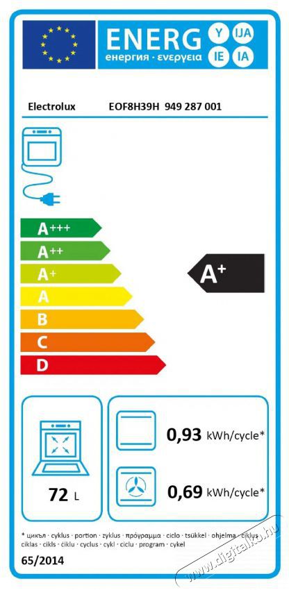 Electrolux 700 MealAssist EOF8H39H Konyhai term&eacute;kek - S&uuml;tő-főzőlap, tűzhely (be&eacute;p&iacute;thető) - S&uuml;tő (be&eacute;p&iacute;thető) - 505691
