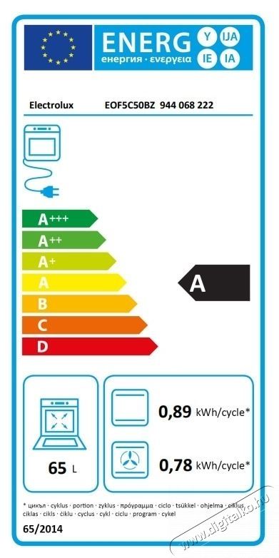 Electrolux EOF5C50BZ Be&eacute;p&iacute;thető elektromos s&uuml;tő, 65L, 9 program, Konvekci&oacute;, Grill, Katalitikus &ouml;ntiszt&iacute;t&aacute;s, D energiaoszt&aacute;ly, Fekete Konyhai term&eacute;kek - S&uuml;tő-főzőlap, tűzhely (be&eacute;p&iacute;thető) - S&uuml;tő (be&eacute;p&iacute;thető) - 537783