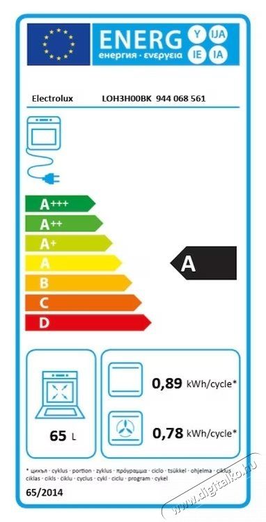 Electrolux LOH3H00BK be&eacute;p&iacute;thető s&uuml;tő, Elektromos, 65 l, Grill, Időz&iacute;tő elektronikus kijelzővel, A energiaoszt&aacute;ly, Fekete Konyhai term&eacute;kek - S&uuml;tő-főzőlap, tűzhely (be&eacute;p&iacute;thető) - S&uuml;tő (be&eacute;p&iacute;thető) - 537781