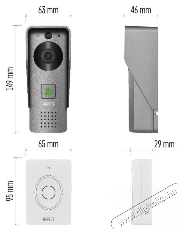 Emos H4031 GoSmart IP-09C vezet&eacute;k n&eacute;lk&uuml;li wifi video kaputelefon H&aacute;ztart&aacute;s / Otthon / K&uuml;lt&eacute;r - Biztons&aacute;gtechnika - Biztons&aacute;gi kamera - 468191