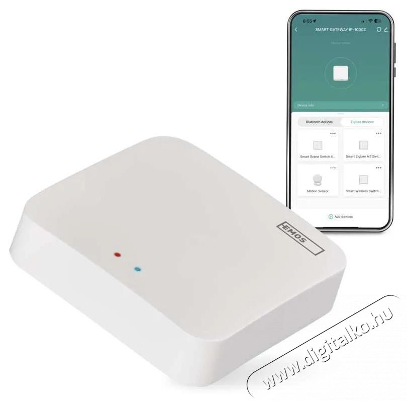 Emos GoSmart IP-1000Z Multifunkci&oacute;s ZigBee gateway, Bluetooth, WiFi Iroda &eacute;s sz&aacute;m&iacute;t&aacute;stechnika - H&aacute;l&oacute;zat - Lefedetts&eacute;gn&ouml;velő / jeltov&aacute;bb&iacute;t&oacute; - 508080
