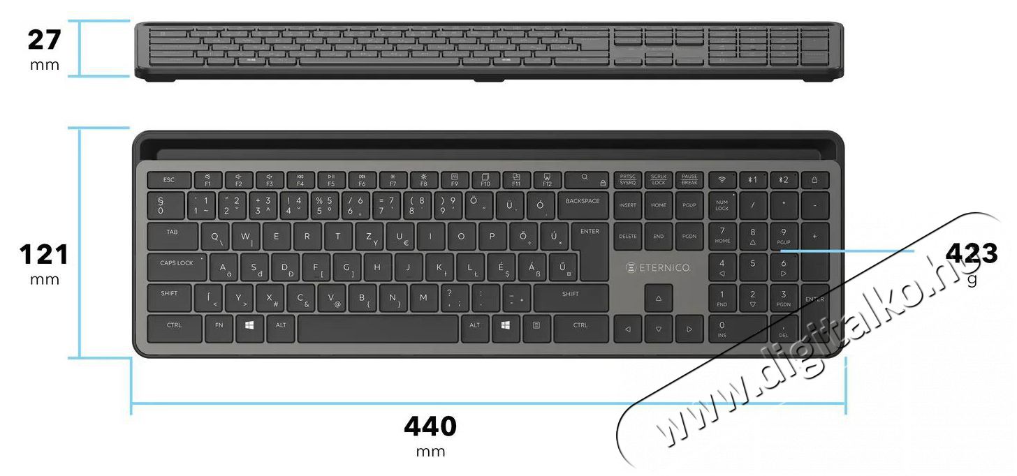 Eternico KSB3350 HU , vezet&eacute;k n&eacute;lk&uuml;li billentyűzet Iroda &eacute;s sz&aacute;m&iacute;t&aacute;stechnika - Billentyűzet / billentyűzet szett - Vezet&eacute;k n&eacute;lk&uuml;li - 503344
