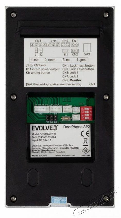 Evolveo DoorPhone AP2-2 H&aacute;ztart&aacute;s / Otthon / K&uuml;lt&eacute;r - Lak&aacute;sfelszerel&eacute;s - Csengő - 519400
