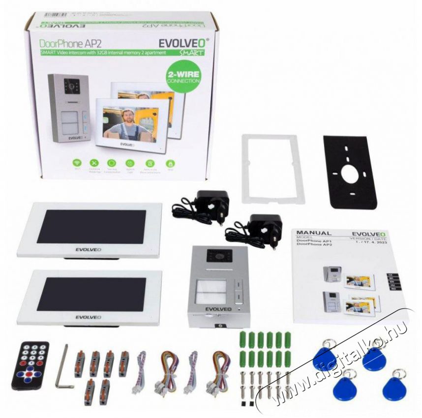 Evolveo DoorPhone AP2-2 H&aacute;ztart&aacute;s / Otthon / K&uuml;lt&eacute;r - Lak&aacute;sfelszerel&eacute;s - Csengő - 519400