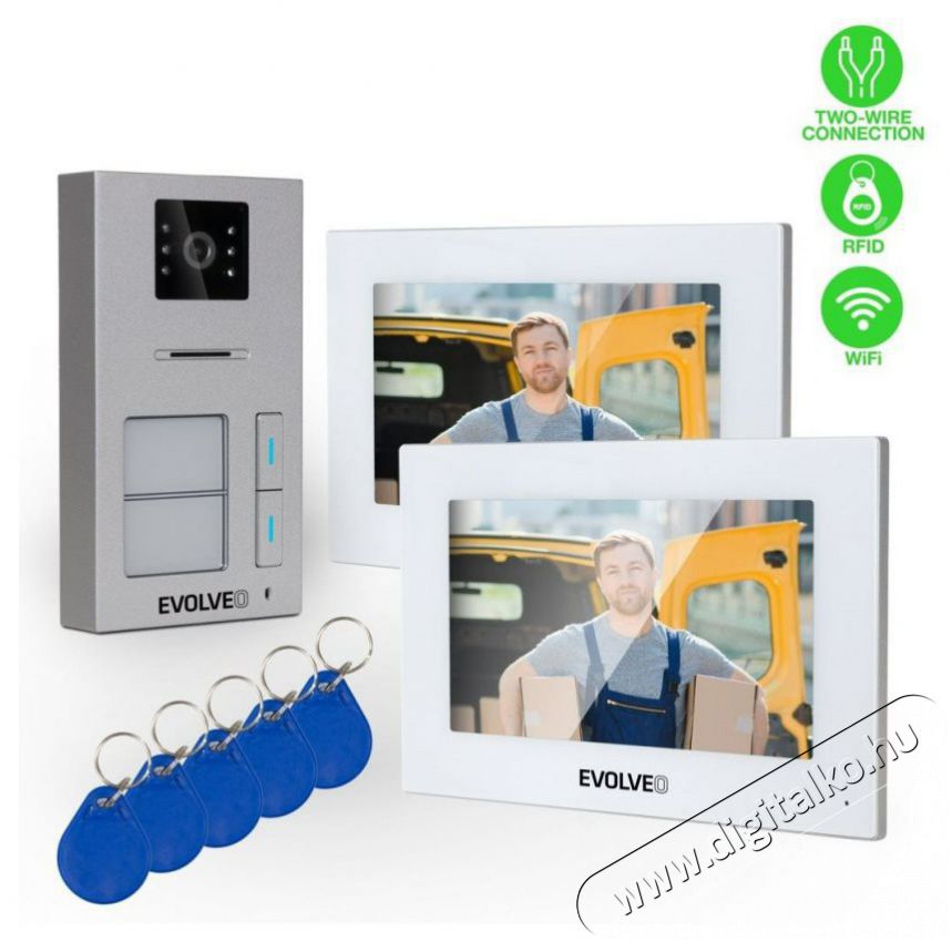 Evolveo DoorPhone AP2-2 H&aacute;ztart&aacute;s / Otthon / K&uuml;lt&eacute;r - Lak&aacute;sfelszerel&eacute;s - Csengő - 519400