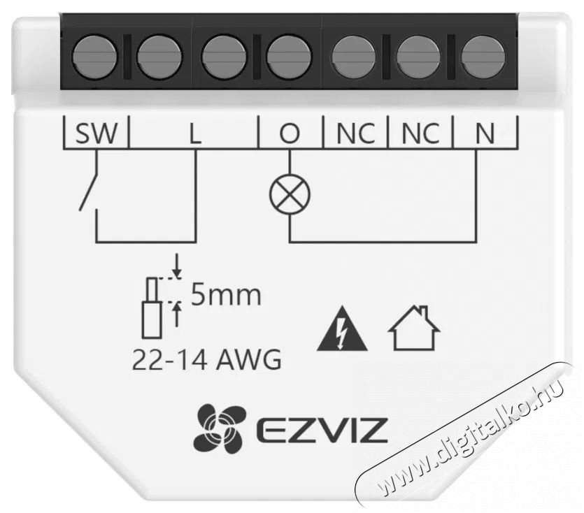 Ezviz T35-R100-W okos WiFi kapcsol&oacute;modul, 1 csatorna H&aacute;ztart&aacute;s / Otthon / K&uuml;lt&eacute;r - Okos otthon - Kieg&eacute;sz&iacute;tő - 522617