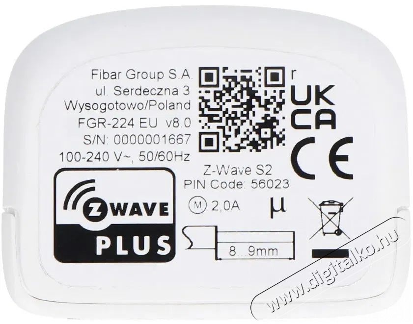 Fibaro 4 redőnyvez&eacute;rlő, Z-Wave Plus H&aacute;ztart&aacute;s / Otthon / K&uuml;lt&eacute;r - Okos otthon - Kieg&eacute;sz&iacute;tő - 522640