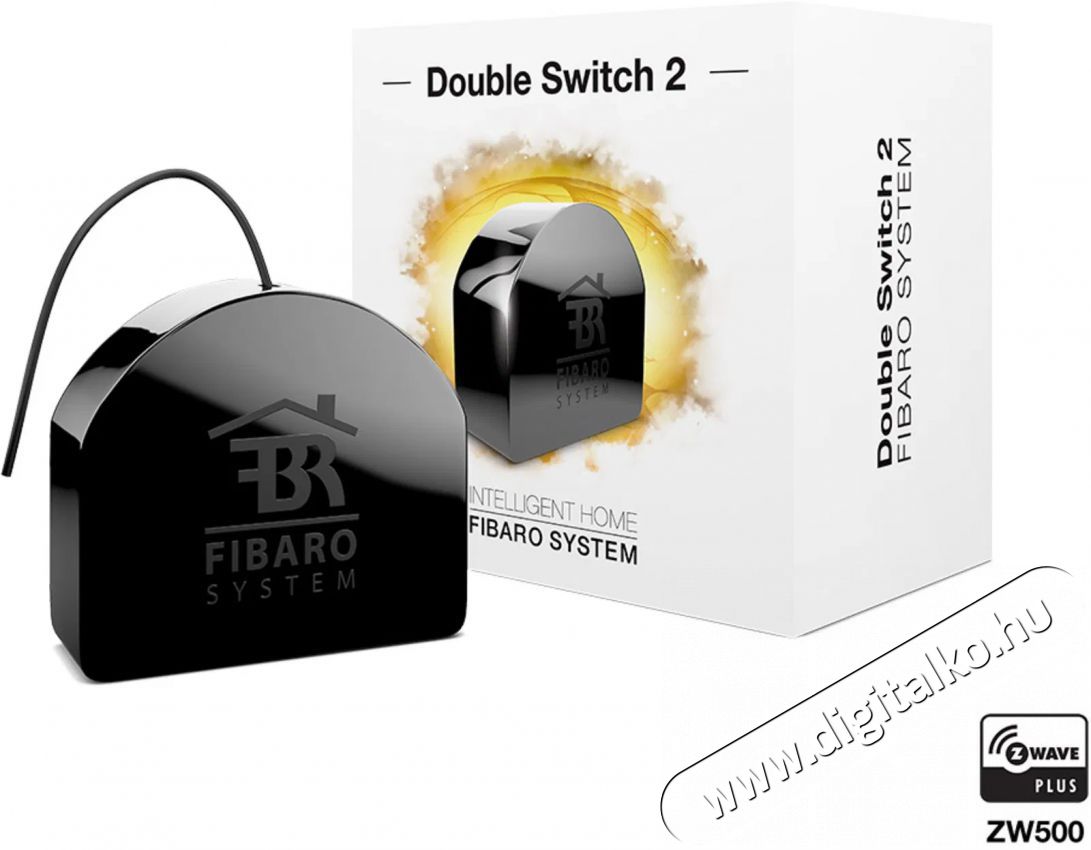 Fibaro Double Switch 2, Z-Wave Plus T&aacute;vvez&eacute;rlő H&aacute;ztart&aacute;s / Otthon / K&uuml;lt&eacute;r - Okos otthon - Kieg&eacute;sz&iacute;tő - 522641