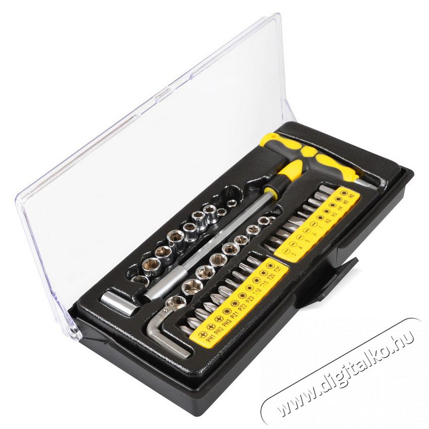 Fieldmann FDS 1009-41R T- csavarh&uacute;z&oacute; bitekkel &eacute;s dug&oacute;kulcsokkal H&aacute;ztart&aacute;s / Otthon / K&uuml;lt&eacute;r - Szersz&aacute;m - Csavarh&uacute;z&oacute; / kulcs / f&uacute;r&oacute; / szersz&aacute;m k&eacute;szlet - 278188