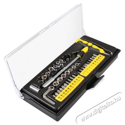 Fieldmann FDS 1009-41R T- csavarh&uacute;z&oacute; bitekkel &eacute;s dug&oacute;kulcsokkal H&aacute;ztart&aacute;s / Otthon / K&uuml;lt&eacute;r - Szersz&aacute;m - Csavarh&uacute;z&oacute; / kulcs / f&uacute;r&oacute; / szersz&aacute;m k&eacute;szlet - 278188