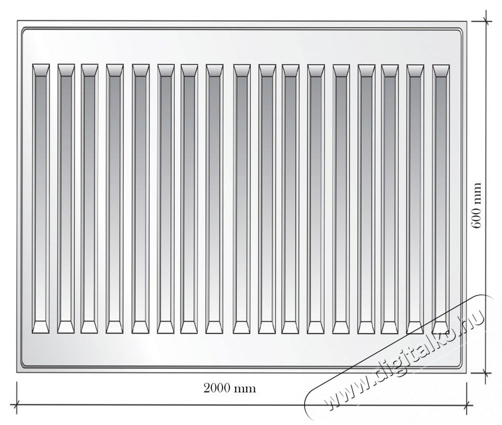 FORNELLO Radi&aacute;tor, t&iacute;pus 22, 600x2000 mm, Ac&eacute;l H&aacute;ztart&aacute;s / Otthon / K&uuml;lt&eacute;r - Fűt&eacute;s - Fali fűtőtest - 536528
