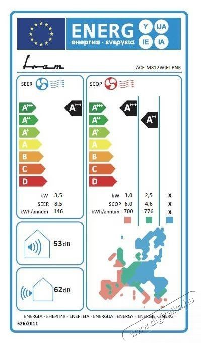 FRAM ACF-MS12WIFI-PNK 12000 BTU WI-FI kl&iacute;ma, Szuper ioniz&aacute;ci&oacute;, Breeze away, Akt&iacute;v tiszt&iacute;t&aacute;s, Nagy sűrűs&eacute;gű szűrő, EZ&Uuml;ST-ION szűrő, A+++ energiaoszt&aacute;ly, R&oacute;zsasz&iacute;n H&aacute;ztart&aacute;s / Otthon / K&uuml;lt&eacute;r - Ventil&aacute;tor / L&eacute;gkondicion&aacute;l&oacute; - Split kl&iacute;ma - 536593