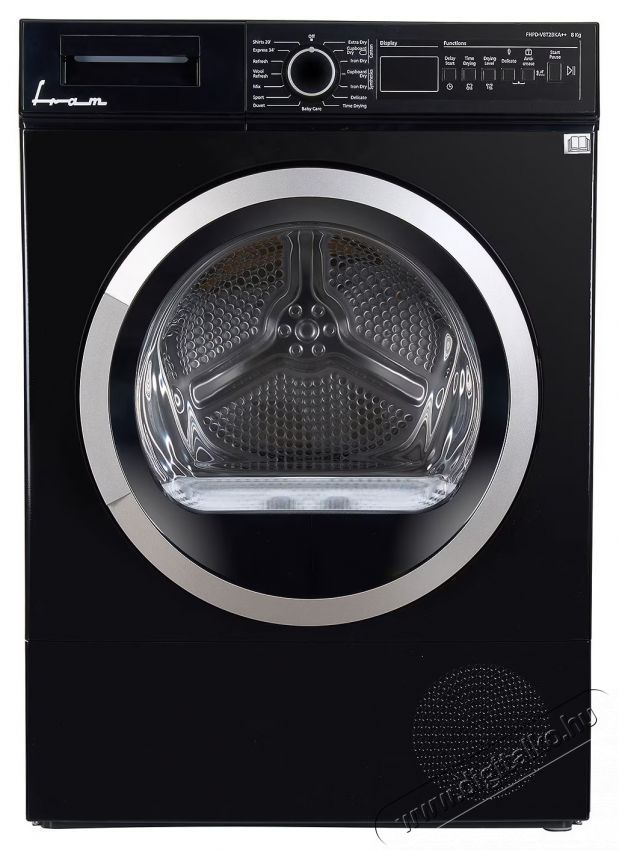 FRAM FHPD-V8T2BKA++ Hőszivatty&uacute;s sz&aacute;r&iacute;t&oacute;g&eacute;p, 8 kg, LED kijelző, Dob vil&aacute;g&iacute;t&aacute;s, K&eacute;sleltetett ind&iacute;t&aacute;s, Gyűrőd&eacute;sg&aacute;tl&oacute;, A+/E energiaoszt&aacute;ly, Fekete H&aacute;ztart&aacute;s / Otthon / K&uuml;lt&eacute;r - Mos&oacute;g&eacute;p / sz&aacute;r&iacute;t&oacute;g&eacute;p - Sz&aacute;r&iacute;t&oacute;g&eacute;p - 536599