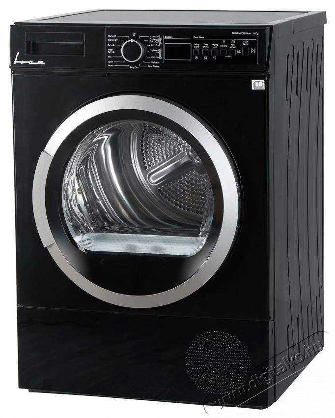FRAM FHPD-V8T2BKA++ Hőszivatty&uacute;s sz&aacute;r&iacute;t&oacute;g&eacute;p, 8 kg, LED kijelző, Dob vil&aacute;g&iacute;t&aacute;s, K&eacute;sleltetett ind&iacute;t&aacute;s, Gyűrőd&eacute;sg&aacute;tl&oacute;, A+/E energiaoszt&aacute;ly, Fekete H&aacute;ztart&aacute;s / Otthon / K&uuml;lt&eacute;r - Mos&oacute;g&eacute;p / sz&aacute;r&iacute;t&oacute;g&eacute;p - Sz&aacute;r&iacute;t&oacute;g&eacute;p - 536599