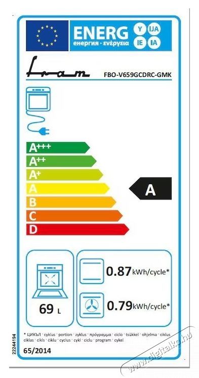 FRAM FBO-V659GCDRC-GVG Be&eacute;p&iacute;thető s&uuml;tő, 9 funkci&oacute;, 69 l, Grill, Visio Touch, 60 cm, A energiaoszt&aacute;ly, Sz&uuml;rke Konyhai term&eacute;kek - S&uuml;tő-főzőlap, tűzhely (be&eacute;p&iacute;thető) - S&uuml;tő (be&eacute;p&iacute;thető) - 537816