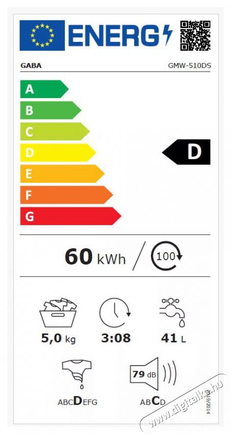 Gaba GMW-510DS keskeny el&ouml;lt&ouml;ltős mos&oacute;g&eacute;p H&aacute;ztart&aacute;s / Otthon / K&uuml;lt&eacute;r - Mos&oacute;g&eacute;p / sz&aacute;r&iacute;t&oacute;g&eacute;p - El&ouml;lt&ouml;ltős keskeny (45cm-ig) mos&oacute;g&eacute;p - 499699