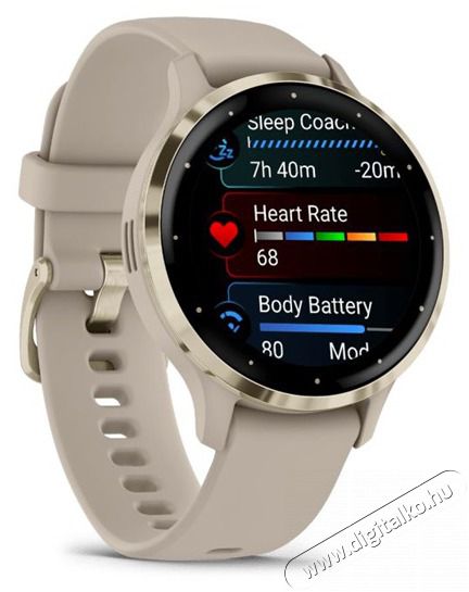 Garmin Venu 3S francia sz&uuml;rke-kr&eacute;marany, szilikon sz&iacute;jjal okos&oacute;ra Mobil / Kommunik&aacute;ci&oacute; / Smart - Okos eszk&ouml;z - Okos&oacute;ra - 508868