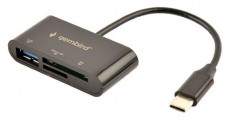 Gembird USB-C SD/microSD kártyaolvasó fekete - Memória kártya / Pendrive - Kártya olvasó - 506872