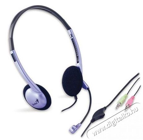 Genius HS-02B Jack headset - fekete/lila Audio-Video / Hifi / Multim&eacute;dia - F&uuml;l &eacute;s Fejhallgat&oacute;k - Fejhallgat&oacute; mikrofonnal / headset - 311624