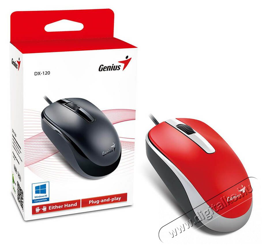 Genius MOUSE DX-120 USB - piros Iroda &eacute;s sz&aacute;m&iacute;t&aacute;stechnika - Eg&eacute;r - Vezet&eacute;kes eg&eacute;r - 333616