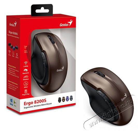 Genius Ergo 8200S csokol&aacute;d&eacute; barna vezet&eacute;k n&eacute;lk&uuml;li eg&eacute;r Iroda &eacute;s sz&aacute;m&iacute;t&aacute;stechnika - Eg&eacute;r - Vezet&eacute;k n&eacute;lk&uuml;li eg&eacute;r - 476765