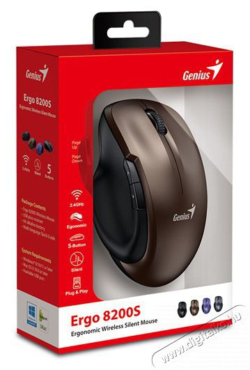Genius Ergo 8200S csokol&aacute;d&eacute; barna vezet&eacute;k n&eacute;lk&uuml;li eg&eacute;r Iroda &eacute;s sz&aacute;m&iacute;t&aacute;stechnika - Eg&eacute;r - Vezet&eacute;k n&eacute;lk&uuml;li eg&eacute;r - 476765