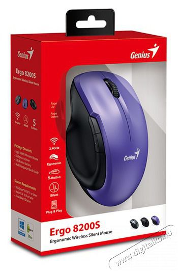 Genius Ergo 8200S lila vezet&eacute;k n&eacute;lk&uuml;li eg&eacute;r Iroda &eacute;s sz&aacute;m&iacute;t&aacute;stechnika - Eg&eacute;r - Vezet&eacute;k n&eacute;lk&uuml;li eg&eacute;r - 476764