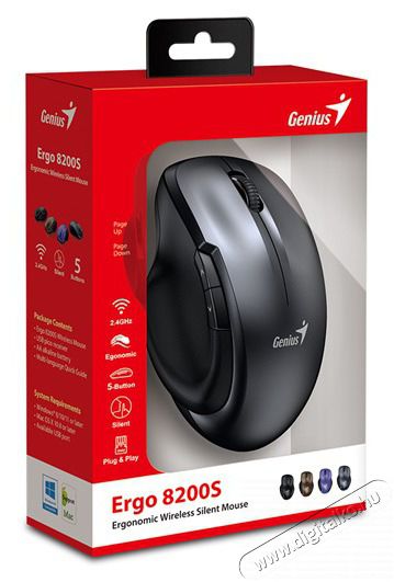 Genius Ergo 8200S sz&uuml;rke vezet&eacute;k n&eacute;lk&uuml;li eg&eacute;r Iroda &eacute;s sz&aacute;m&iacute;t&aacute;stechnika - Eg&eacute;r - Vezet&eacute;k n&eacute;lk&uuml;li eg&eacute;r - 476763