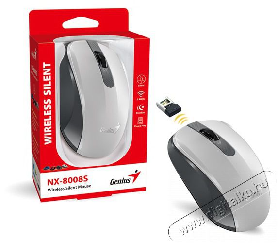 Genius NX-8008S feh&eacute;r-sz&uuml;rke vezet&eacute;k n&eacute;lk&uuml;li eg&eacute;r Iroda &eacute;s sz&aacute;m&iacute;t&aacute;stechnika - Eg&eacute;r - Vezet&eacute;k n&eacute;lk&uuml;li eg&eacute;r - 476769