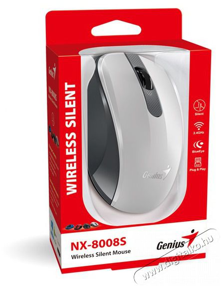 Genius NX-8008S feh&eacute;r-sz&uuml;rke vezet&eacute;k n&eacute;lk&uuml;li eg&eacute;r Iroda &eacute;s sz&aacute;m&iacute;t&aacute;stechnika - Eg&eacute;r - Vezet&eacute;k n&eacute;lk&uuml;li eg&eacute;r - 476769