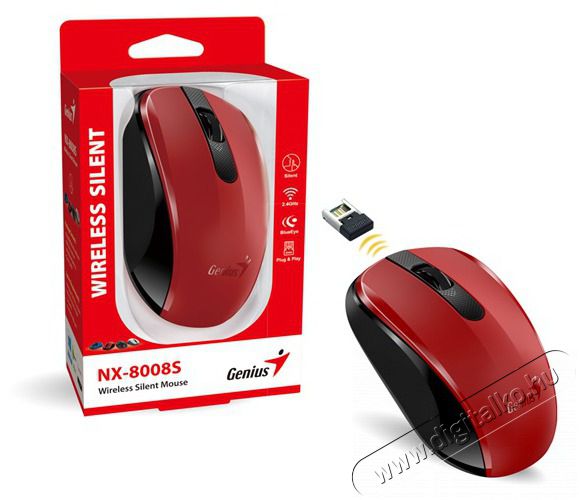 Genius NX-8008S piros vezet&eacute;k n&eacute;lk&uuml;li eg&eacute;r Iroda &eacute;s sz&aacute;m&iacute;t&aacute;stechnika - Eg&eacute;r - Vezet&eacute;k n&eacute;lk&uuml;li eg&eacute;r - 476767