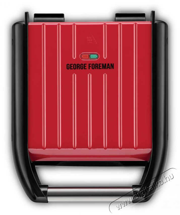 George Foreman 25030-56 Gril Compact Steel Red Konyhai term&eacute;kek - Konyhai kisg&eacute;p (s&uuml;t&eacute;s / főz&eacute;s / hűt&eacute;s / &eacute;telk&eacute;sz&iacute;t&eacute;s) - Kontakt grill s&uuml;tő / s&uuml;tőlap - 522786