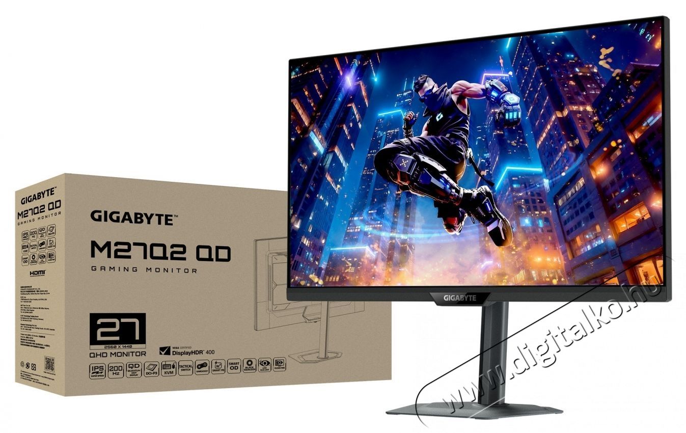 Gigabyte M27Q2 QD LED IPS Gamer Monitor, 27 , QHD (2560 x 1440), 200Hz (O.C. 210Hz), 1ms GTG Iroda &eacute;s sz&aacute;m&iacute;t&aacute;stechnika - Monitor - Monitor - 534307