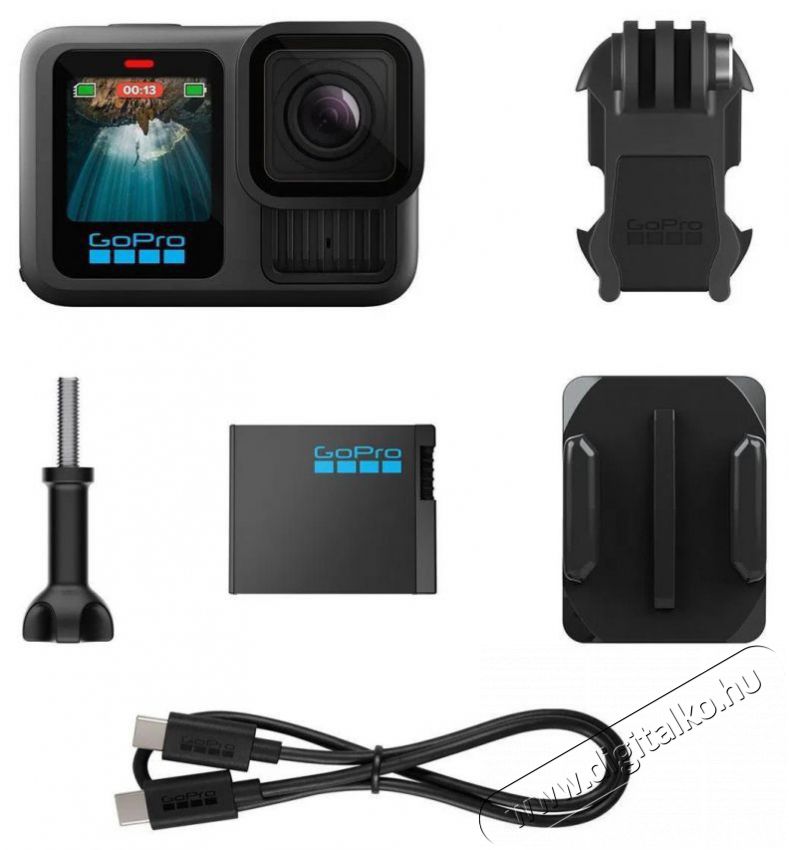 GoPro HERO13 Black + Anamorphic Lens Mod F&eacute;nyk&eacute;pezőg&eacute;p / kamera - Sport kamera - 4K felbont&aacute;s&uacute; - 519896