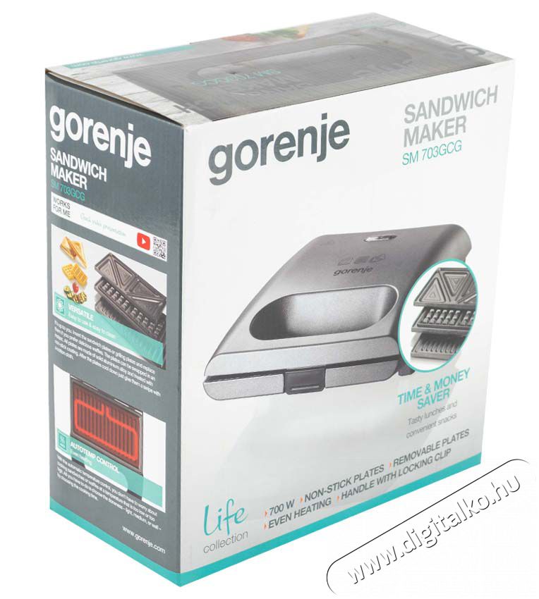 Gorenje SM703GCG Szendvics, gofri k&eacute;sz&iacute;tő &eacute;s grillező Konyhai term&eacute;kek - Konyhai kisg&eacute;p (s&uuml;t&eacute;s / főz&eacute;s / hűt&eacute;s / &eacute;telk&eacute;sz&iacute;t&eacute;s) - Melegszendvics / gofri s&uuml;tő - 363322