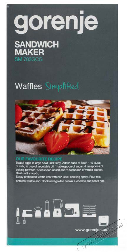Gorenje SM703GCG Szendvics, gofri k&eacute;sz&iacute;tő &eacute;s grillező Konyhai term&eacute;kek - Konyhai kisg&eacute;p (s&uuml;t&eacute;s / főz&eacute;s / hűt&eacute;s / &eacute;telk&eacute;sz&iacute;t&eacute;s) - Melegszendvics / gofri s&uuml;tő - 363322