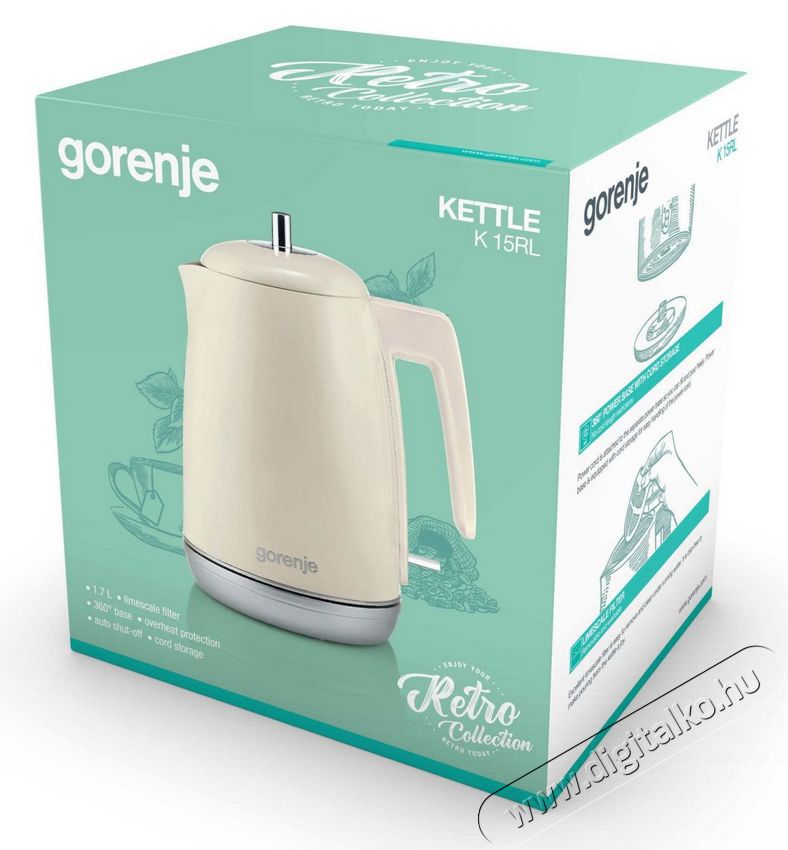 Gorenje K15RL Retro Collection v&iacute;zforral&oacute; - pezsgő Konyhai term&eacute;kek - V&iacute;zforral&oacute; / teafőző - 353229