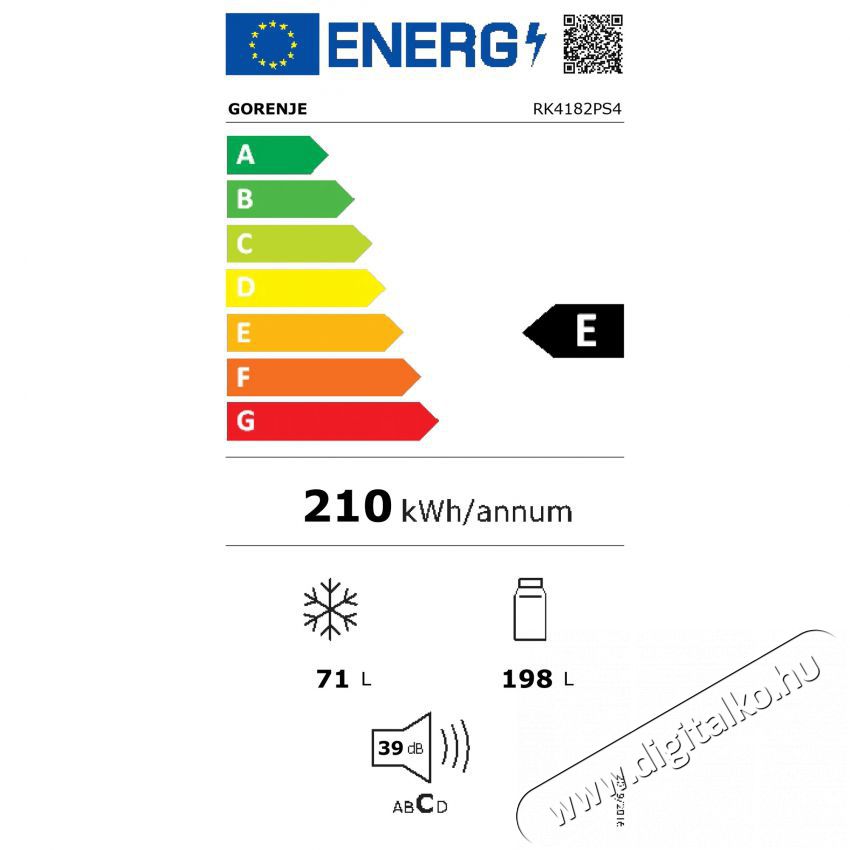 Gorenje RK4182PS4 Alulfagyaszt&oacute;s hűtőszekr&eacute;ny Konyhai term&eacute;kek - Hűtő, fagyaszt&oacute; (szabadon&aacute;ll&oacute;) - Alulfagyaszt&oacute;s kombin&aacute;lt hűtő - 365586
