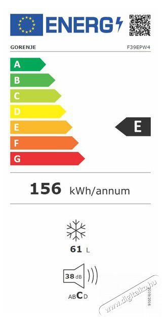 Gorenje F39EPW4 fagyaszt&oacute;szekr&eacute;ny Konyhai term&eacute;kek - Hűtő, fagyaszt&oacute; (szabadon&aacute;ll&oacute;) - Fagyaszt&oacute;szekr&eacute;ny - 494296
